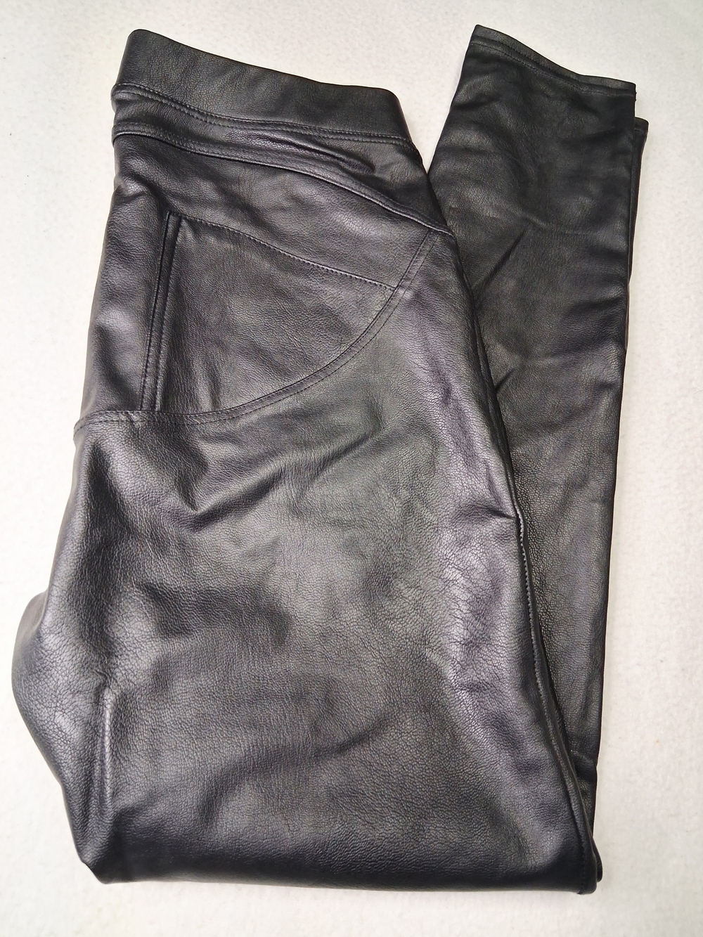 High-Rise Black Faux Leather Leggings